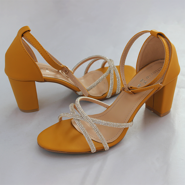 Yellow Block Heel Sandal for women – Millilegacy