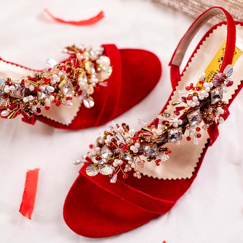 Red Fancy Heel Sandal – Millilegacy1