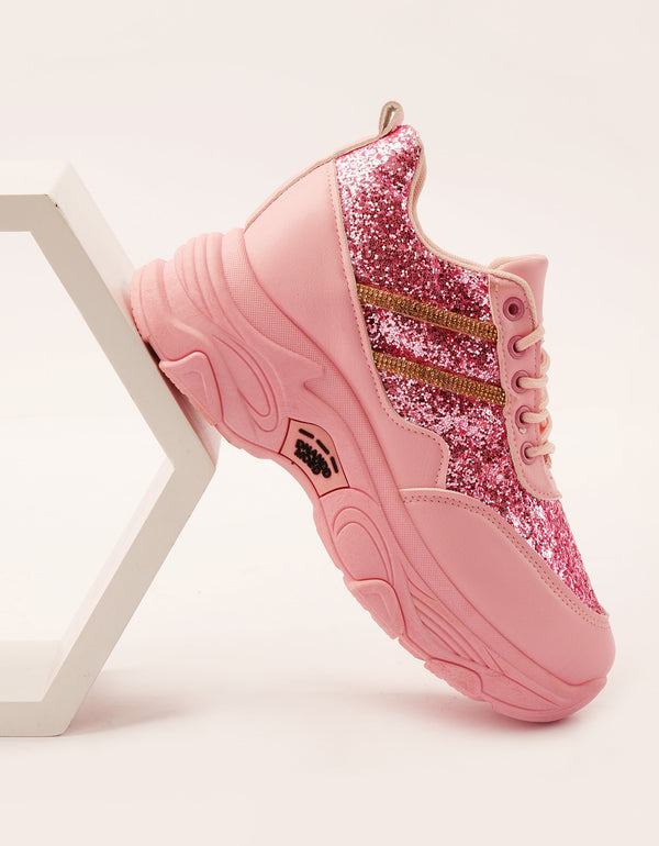 Super Sole Pink Chunky Sneakers