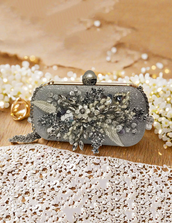 Silver | Fancy Clutch for women