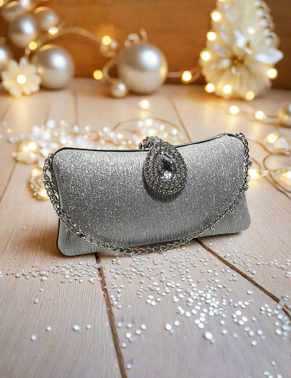 Silver Fancy Clutch
