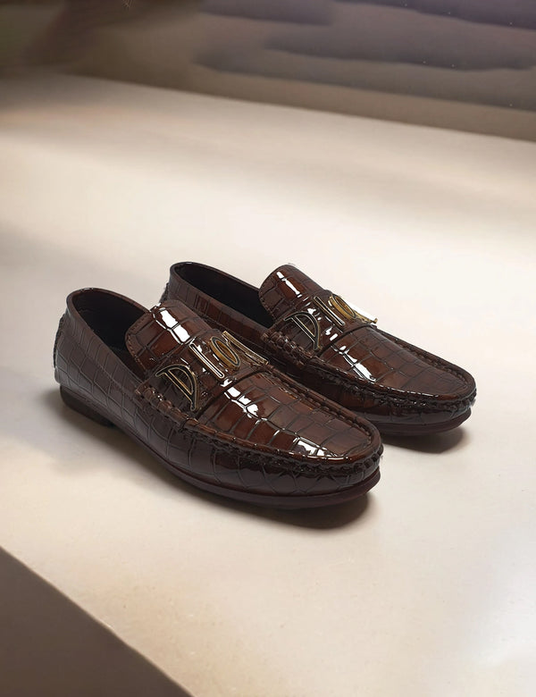 Brown Patent Casual Loafer for men