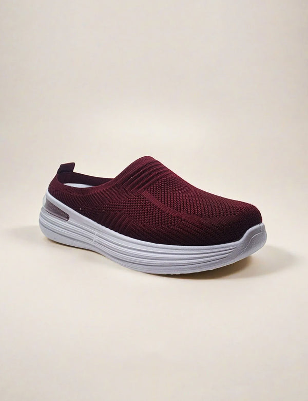 Maroon Back Open Sneakers for Women