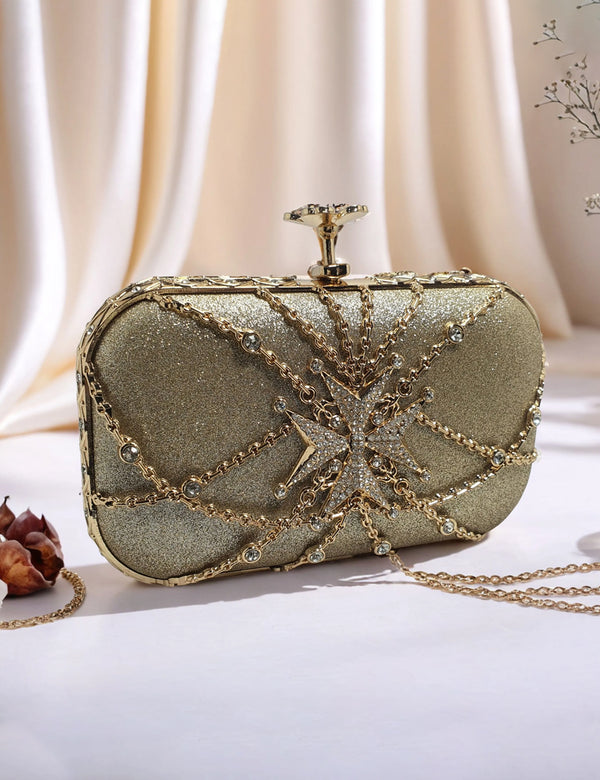 Golden | Fancy Clutch for women