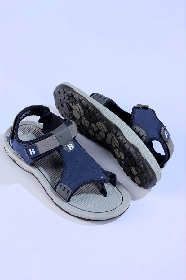 MEN SYNTHETIC GREY & NAVY SANDAL