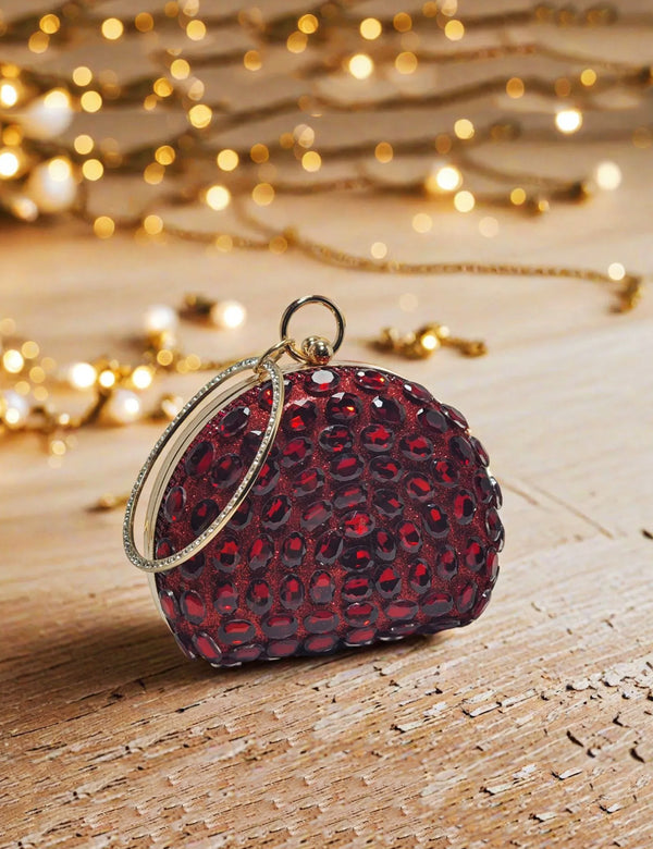 Maroon Fancy Clutch