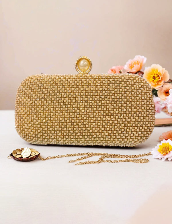 Golden | Fancy Clutch for Ladies