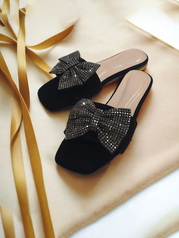 Black Fancy Slippers for women