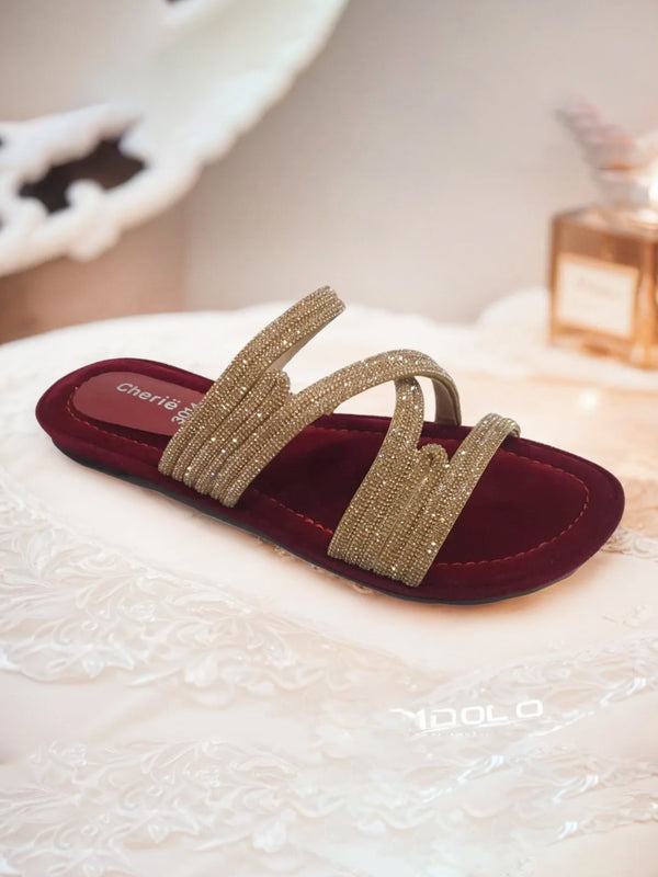 Maroon Slippers for Women