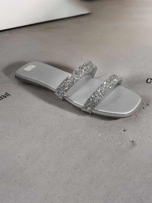 Silver | Flat Slippers for women