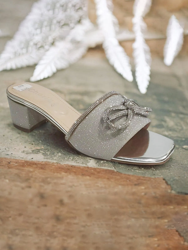 Silver Fancy Slippers for women.