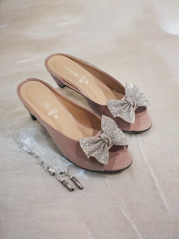 Pink | Fancy Heel Slippers for Women.