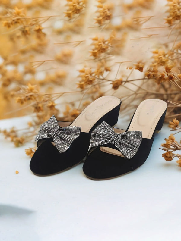 Black Fancy Slippers for women