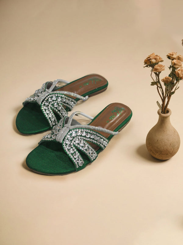 Green | Fancy Slippers for Women