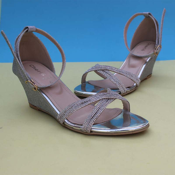 Silver Wedge Sandal