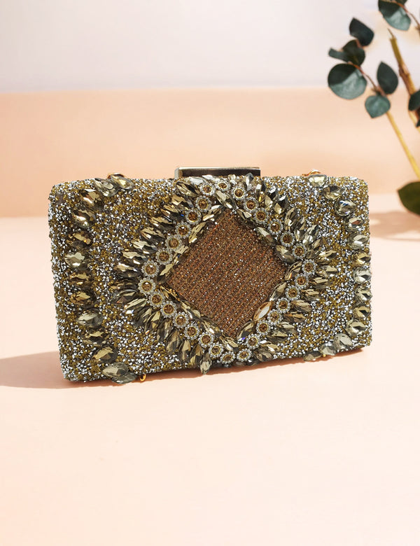 Golden | Fancy Clutch for women