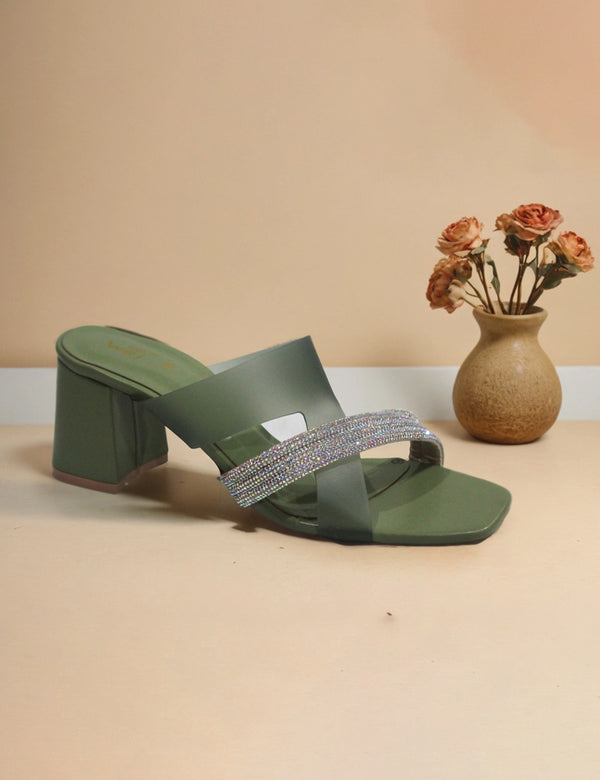 Green| Fancy & Stylish Heel Slippers for women