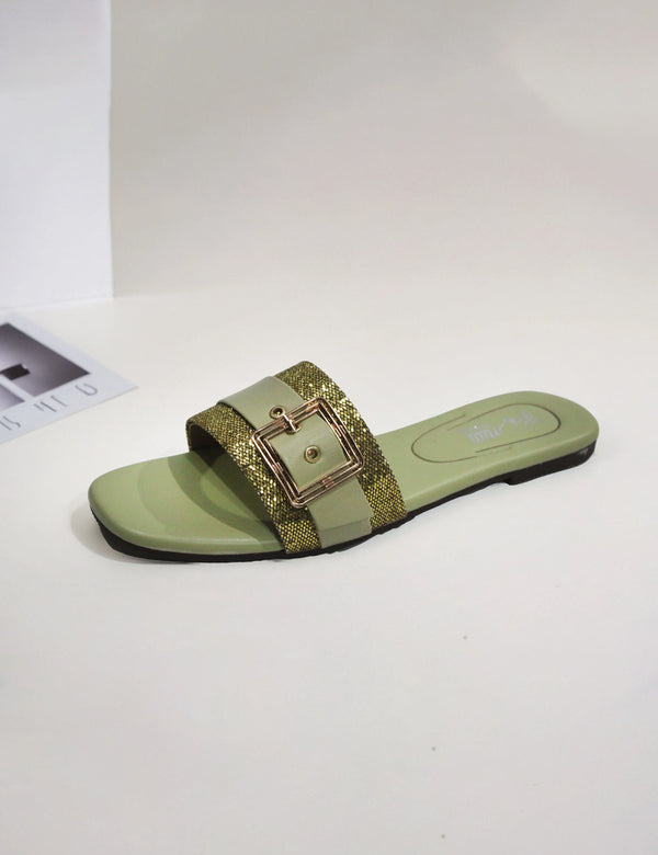 Green | Flat Slippers for women