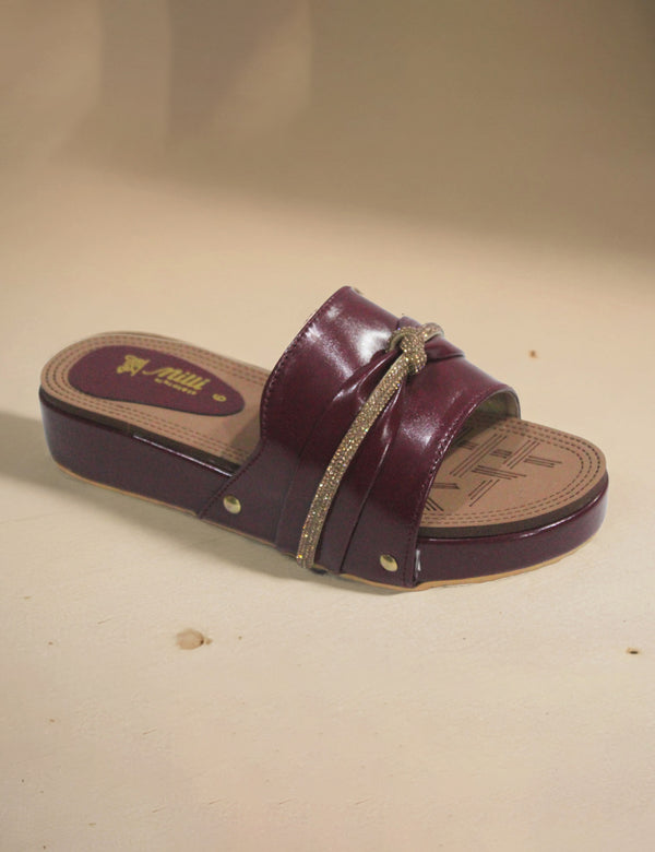 Maroon | Flat Slippers for women