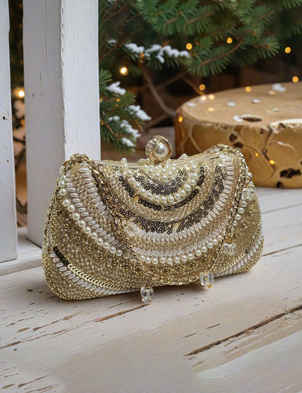 Golden Fancy Clutch