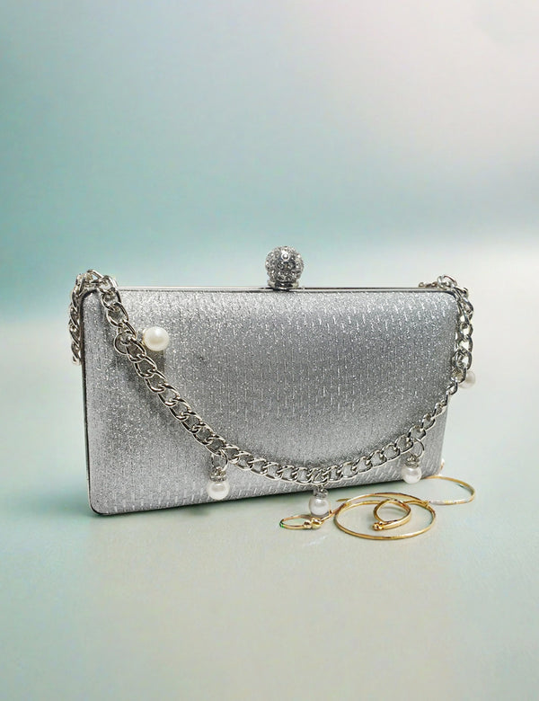 Silver Fancy Clutch