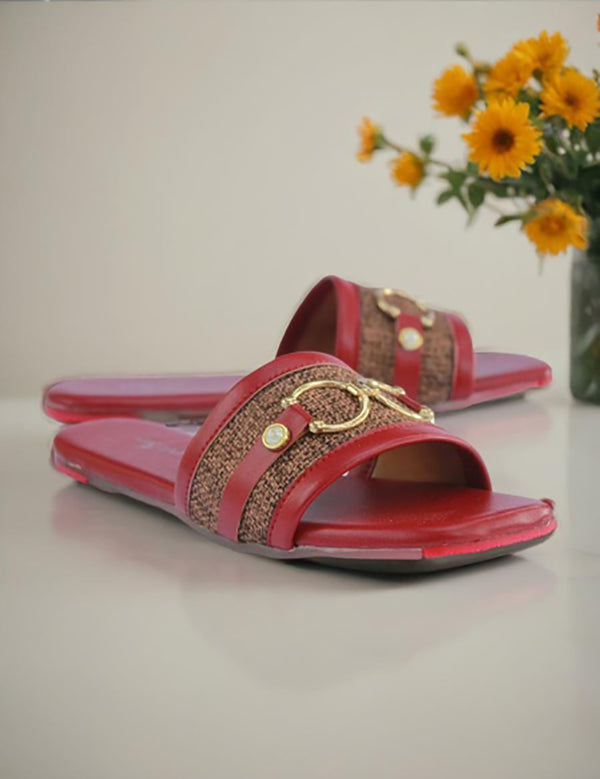 Maroon | Flat Slippers for women