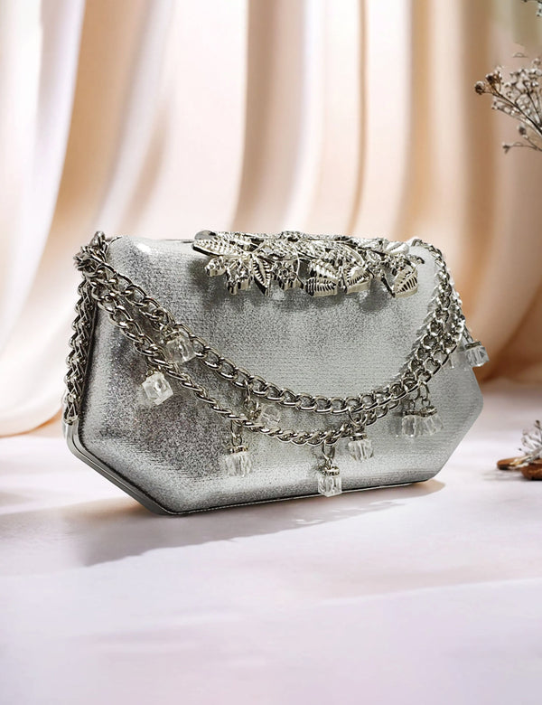 Silver | Fancy Clutch for women