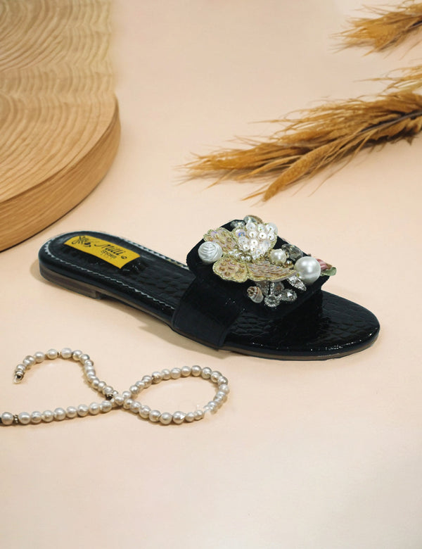 Black Fancy & Stylish Slippers for women