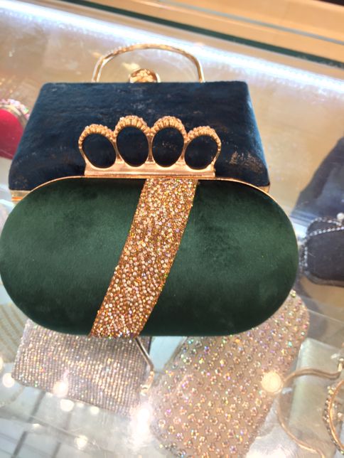 green Fancy Clutch for women