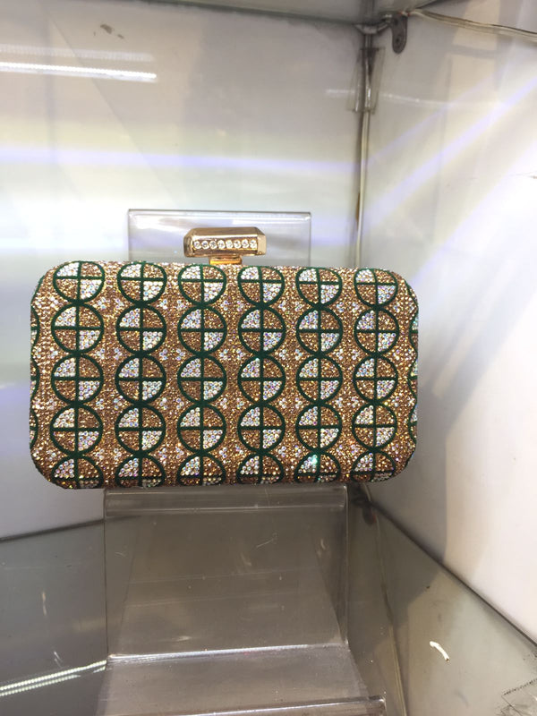 golden green Fancy Clutch for women