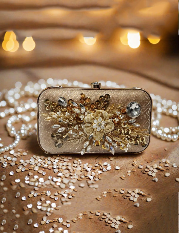 Golden | Fancy Clutch for women