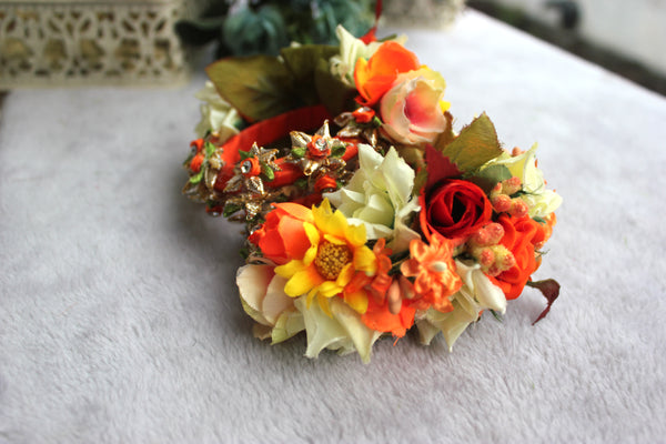 Beautifully Decorate Floral Gota Bangles For Bride