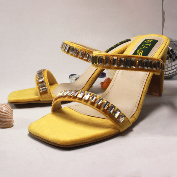 Fancy Yellow Crystal Heel