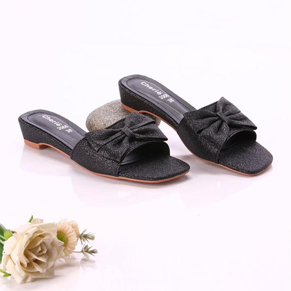 Fancy & Stylish Black Heel Slippers for women