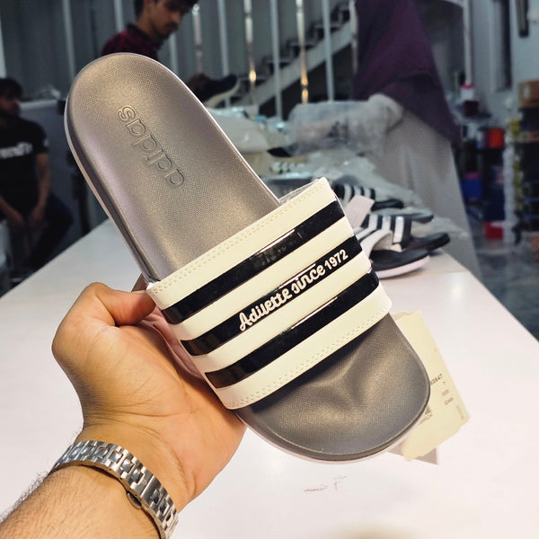 Grey - Adidas ADILETE Cloudfoam Slides