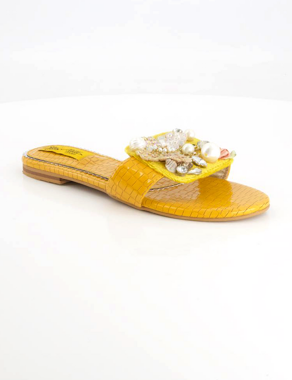 Yellow Fancy & Stylish Slippers for women