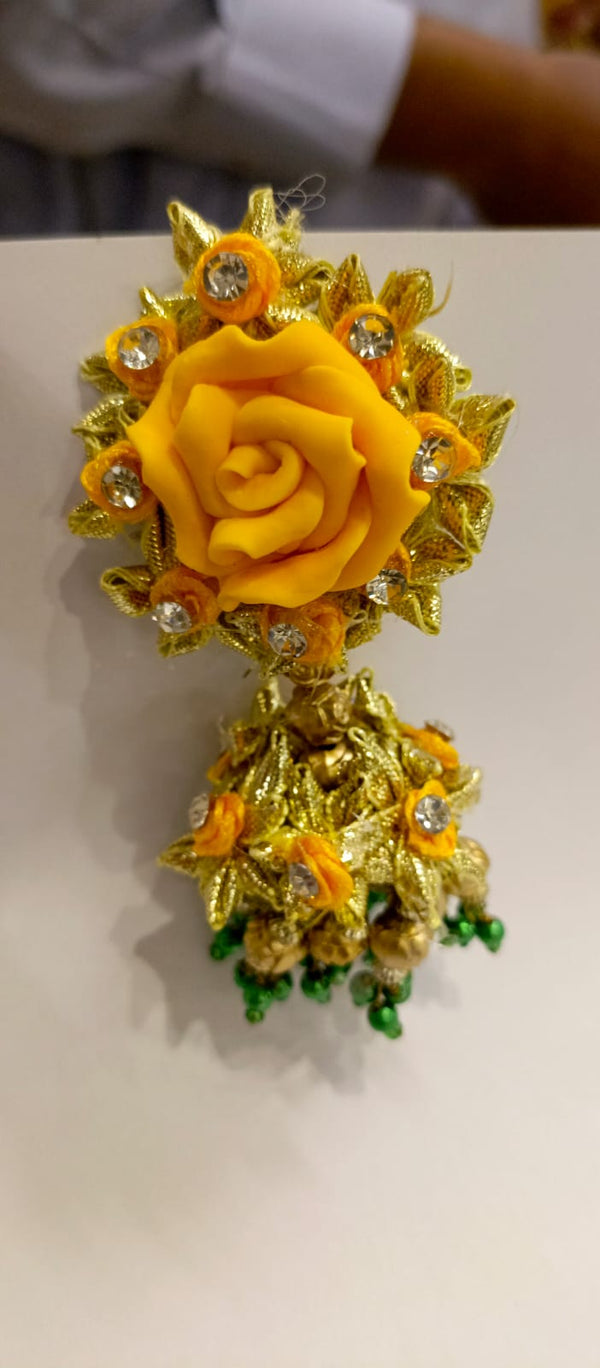 Gota Jhumka Embellished Flowers