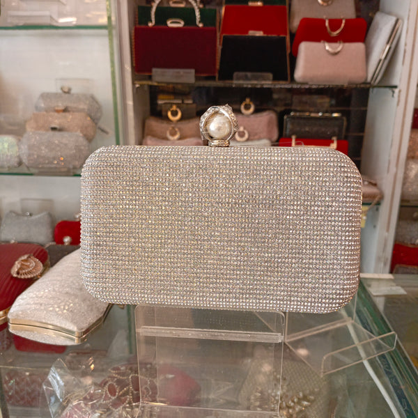 Silver Fancy Clutch for women