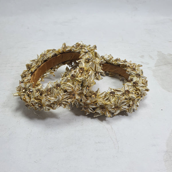 Golden Bangles with Gota Work