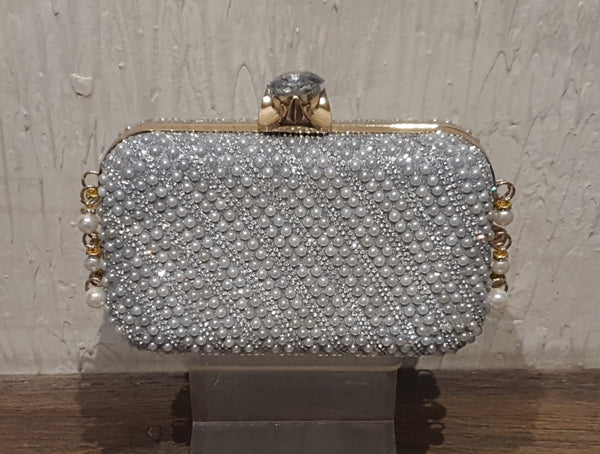 Silver Fancy Clutch for women