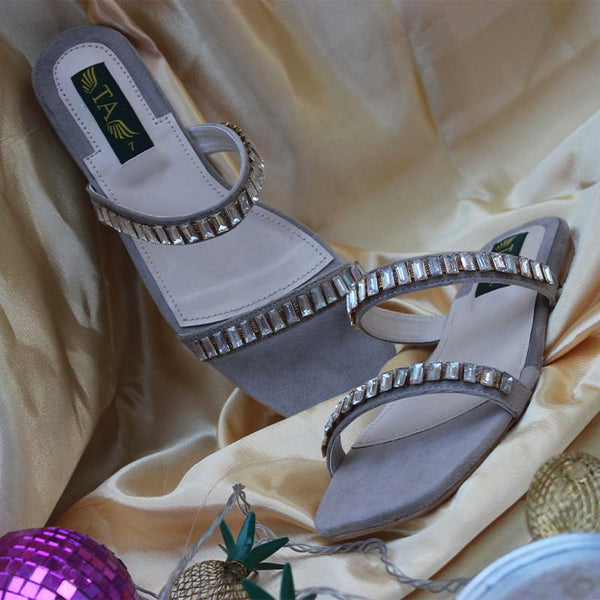 Grey Fancy Slipper For Ladies