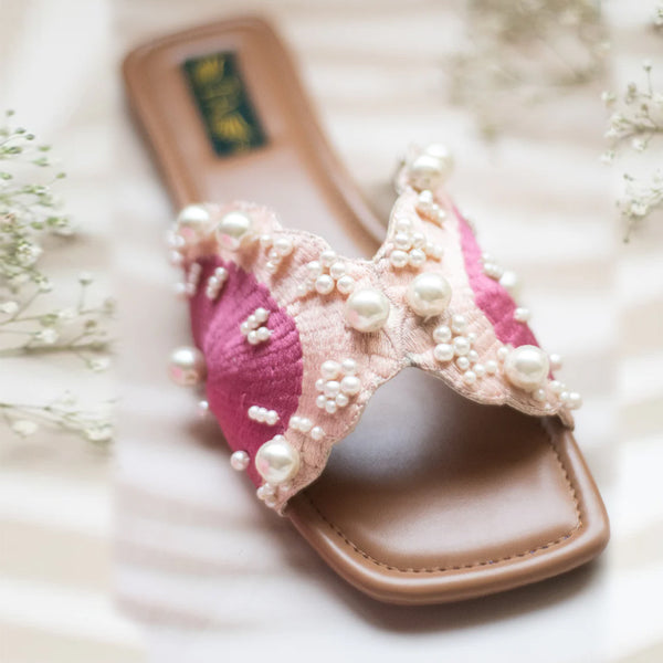 Ladies Slippers with Unique Pearl Beauty