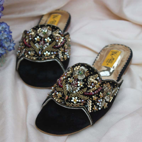 Black Fancy Slipper