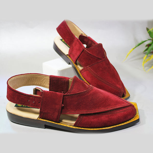 Suede Maroon Peshawari For Men